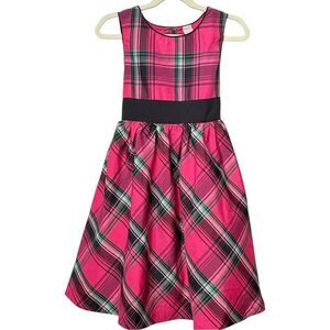OshKosh B’Gosh Girls Pink Plaid Sleeveless Bow Back Plaid Formal Party Dress. 6.